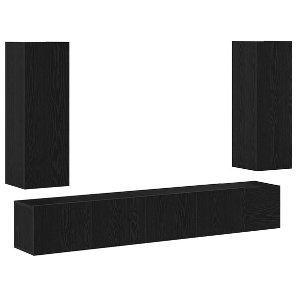 Ensemble de meubles TV vidaXL 5 pièces mural Chêne noir Bois d'ingénierie