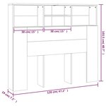 vidaXL Armoire de tête de lit Chêne marron 120x19x103 5 cm