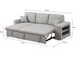 Canapé d'angle convertible/réversible "Axel" - 3 places - Gris clair