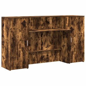 vidaXL Bureau de réception chêne fumé 180x50x103 5cm bois d'ingénierie