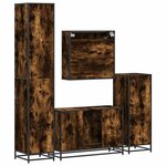 vidaXL Ensemble meubles salle de bain 4 Pièces chêne fumé bois ingénierie