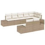 vidaXL Ensemble de canapé de jardin 8 Pièces Beige et crème Poly rotin