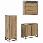 vidaXL Ensemble de mobilier de salle de bain 3 Pièces Chêne artisanal