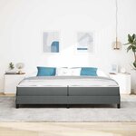 vidaXL Lit à ressorts avec matelas Gris foncé 200 x 200 cm tissu