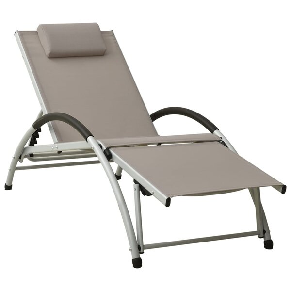 Vidaxl chaise longue avec oreiller textilène taupe