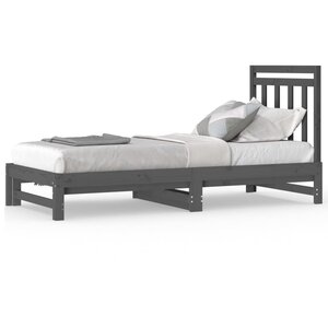 vidaXL Lit coulissant sans matelas gris 2x(90x200) cm