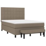 vidaXL Sommier à lattes de lit avec matelas Taupe 140x190 cm Tissu