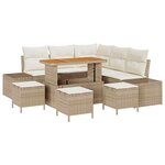 vidaXL Ensemble de canapé de jardin 8 Pièces Beige Poly rotin