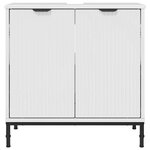 vidaXL Meuble de Lavabo de Salle de Bain avec stockage Blanc brillant