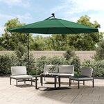 vidaXL Parasol en porte-à-feux et poteau métallique 350 cm Vert