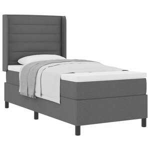 vidaXL Lit à ressorts avec matelas Gris foncé 200 x 80 cm tissu