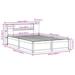 vidaXL Cadre de lit sans matelas cire marron 120x190cm bois pin massif