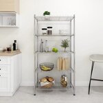 vidaXL Étagère de rangement 5 niveaux 90x35x180 cm Chrome 250 kg
