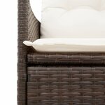 vidaXL Chaise inclinable de jardin avec coussins marron résine tressée