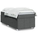 vidaXL Sommier à lattes de lit avec matelas Gris foncé 80x200 cm Tissu