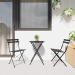 vidaXL Ensemble bistro pliant 3 Pièces Anthracite Acier