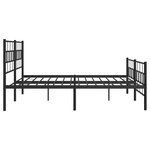 vidaXL Cadre de lit métal sans matelas avec pied de lit noir 200x200cm