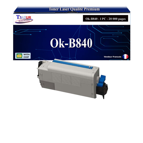 T3AZUR - Toner compatible avec Oki B840dn  B840dtn  B840n  Executive ES8140dn