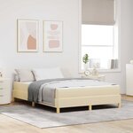 vidaXL Lit à ressorts avec matelas Crème 140 x 200 cm tissu