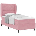 vidaXL Lit à ressorts avec matelas Rose 190 x 90 cm Polyester