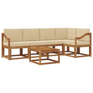 vidaXL Ensemble de canapés d'extérieur 6 pc Naturel et Beige