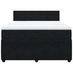 vidaXL Sommier à lattes de lit et matelas Noir 160x200 cm Velours