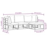 vidaXL Ensemble de canapé de jardin 4 Pièces Noir 213 x 141.5 x 71 cm