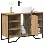 vidaXL Meuble de Lavabo de Salle de Bain avec étagère Chêne artisanal