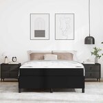 vidaXL Cadre de lit avec matelas Noir 140 x 190 cm tissu