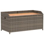 vidaXL Banc de rangement gris résine tressée et bois d'acacia
