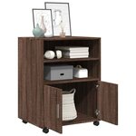 vidaXL Armoire à roulettes chêne marron 60x48x81 cm bois d'ingénierie