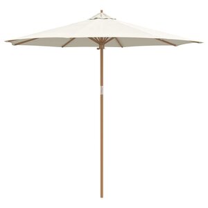 vidaXL Parasol de jardin Blanc crème Ø 270 x 260 cm Bambou