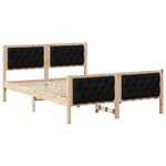 vidaXL Cadre de lit avec tête de lit Noir 150 x 200 cm Pin massif