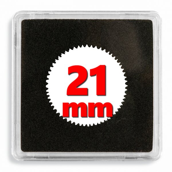 Capsules numismatiques carrées Quadrum 21mm. Paquet - 10 capsules