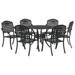 vidaXL Set de 4 Noir Aluminium Grand Léger Table de Jardin Ronde