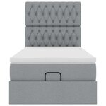 vidaXL Lit ottoman avec matelas gris clair 100x200 cm tissu