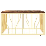 vidaXL Table basse doré acier inoxydable et bois massif récupération