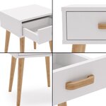 Buffet Luna - blanc  piètement bois