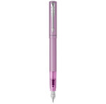 Parker vector xl stylo plume  laque lilas métallisée sur laiton  plume moyenne  encre bleue  blister