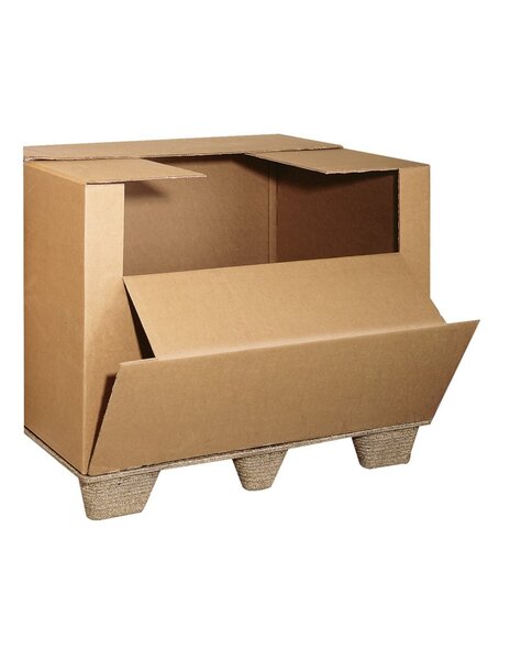 (lot de 5 caisses) caisse avec abattant - qualité dd90 1180 x 780 x 750mm
