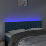 vidaXL Tête de lit à LED Bleu foncé 144x5x78/88 cm Velours