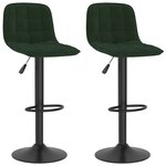 Vidaxl tabourets de bar 2 pcs vert foncé velours