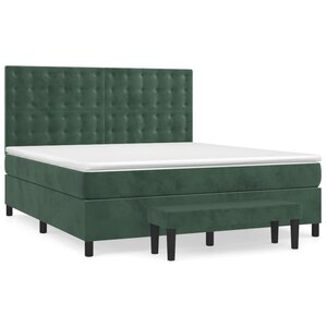 vidaXL Sommier à lattes de lit et matelas Vert foncé 180x200cm Velours