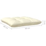 vidaXL Salon de jardin 13 Pièces avec coussins crème bois de pin