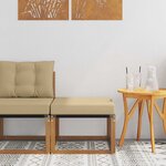 vidaXL Pouf d'Extérieur Bois d'acacia massif et tissu Textilène