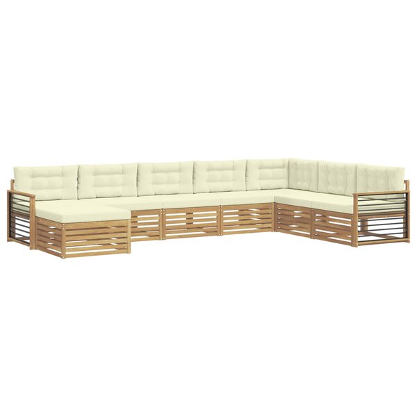 vidaXL Ensemble de canapés d'extérieur 8 pc Blanc et crème