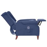 vidaXL Fauteuil inclinable de massage Bleu Tissu