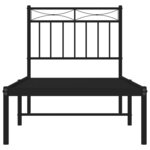 vidaXL Cadre de lit métal sans matelas avec tête de lit noir 75x190 cm