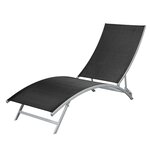 vidaXL Chaise longue Acier et textilène Noir