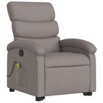 vidaXL Fauteuil inclinable de massage Taupe Tissu